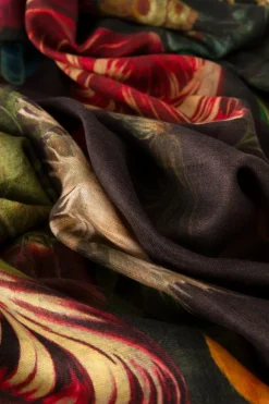 Powder UK Robes, Nightgowns & Dresses|Opulant Florals, Chocolate Mid-Length Kimono
