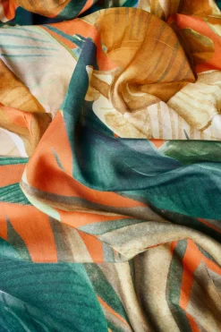 Powder UK Robes, Nightgowns & Dresses|Painted Palms Tangerine Kimono Gown