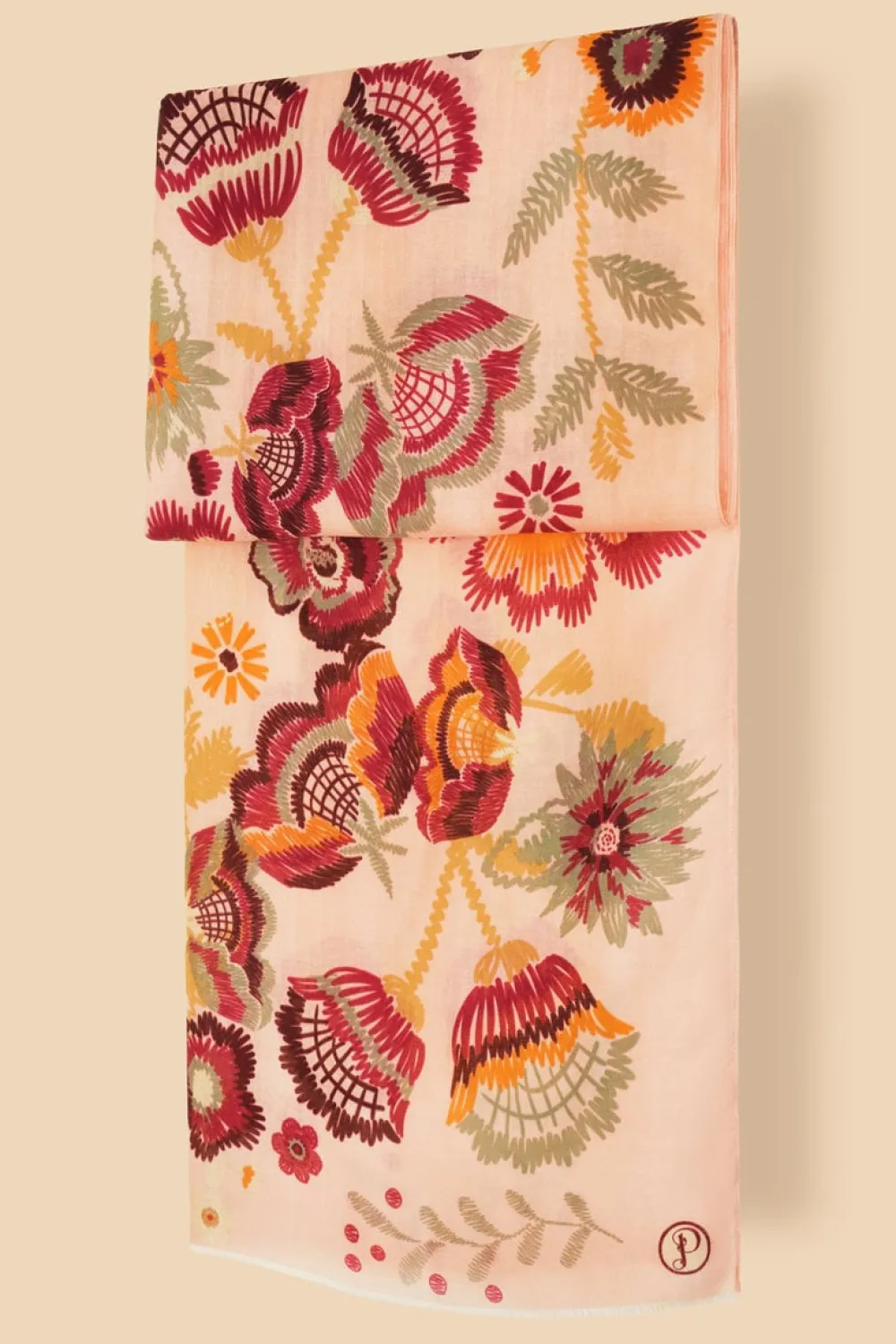 Powder UK Scarves & Wraps|Printed Floral Symmetry Scarf (Pink)