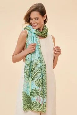 Powder UK Scarves & Wraps|Secret Paradise Aqua Print Scarf