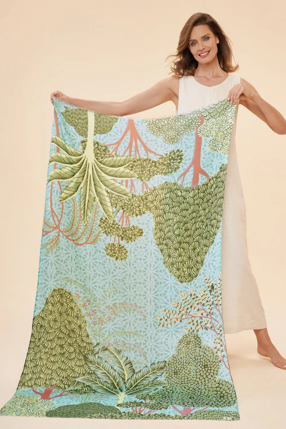 Powder UK Scarves & Wraps|Secret Paradise Aqua Print Scarf