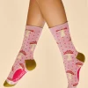 Powder UK Socks|Tiny Toadstools Ankle Socks (Rose)