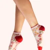 Powder UK Socks|Wild Flowers Cream Women's Trainer Socks