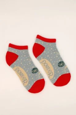 Powder UK Socks|Winters Night Women's Trainer Socks (Pale Blue)