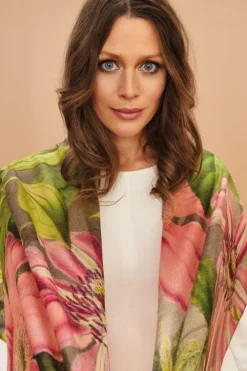 Powder UK Scarves & Wraps|Wool Wrap Oversized Botanicals Scarf (Slate)