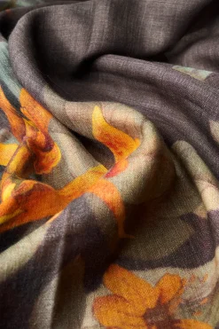 Powder UK Scarves & Wraps|Wool Wraparound Botany Bliss (Charcoal)