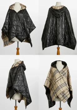 Rainwear & Umbrellas|Puffer Rain Jacket (Black & Plaid)