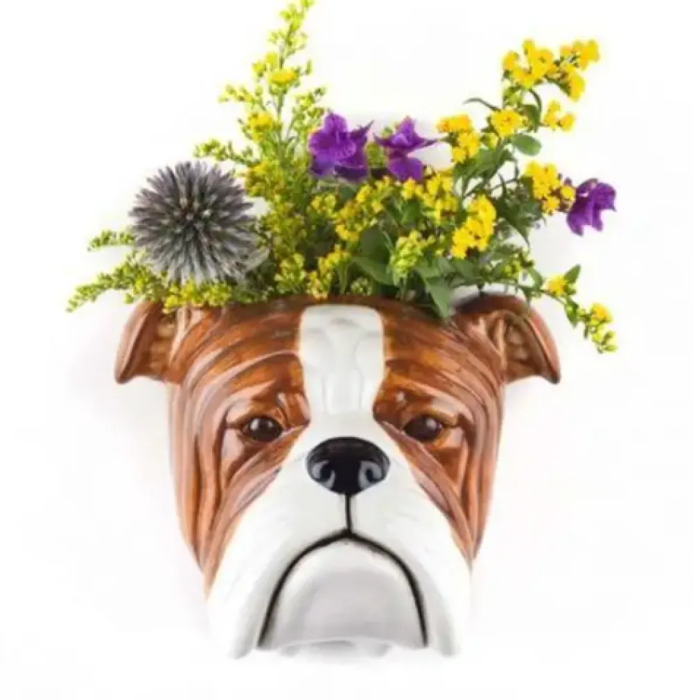 Quail Ceramics Vases|Wall Decor|English Bulldog Wall Vase