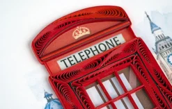 Greeting Cards|Red Telephone Booth Quilled Greeting Card