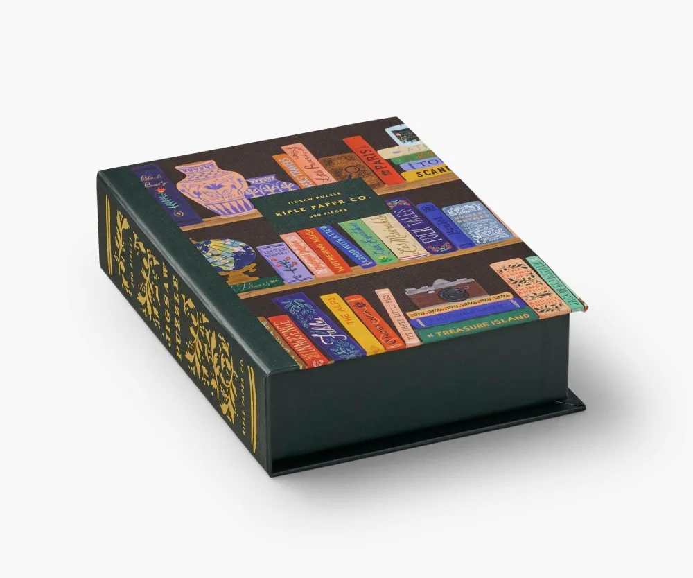 Rifle Paper Co. Games & Puzzles|Bookshelf 500 Piece Puzzle