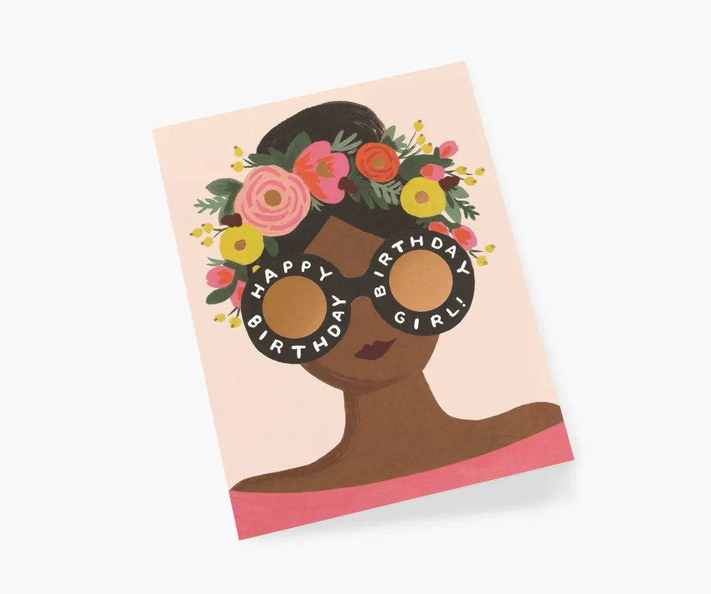 Rifle Paper Co. Greeting Cards|Flower Crown Birthday Girl Birthday Card