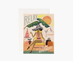 Rifle Paper Co. Greeting Cards|Relax Birthday Card