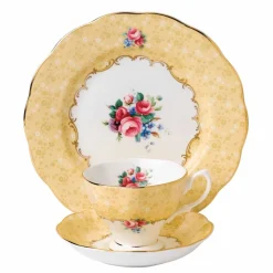 Royal Albert Tea Plates|Tea Sets|100 Years of 1990 Bouquet Teacup, Saucer & Plate Set