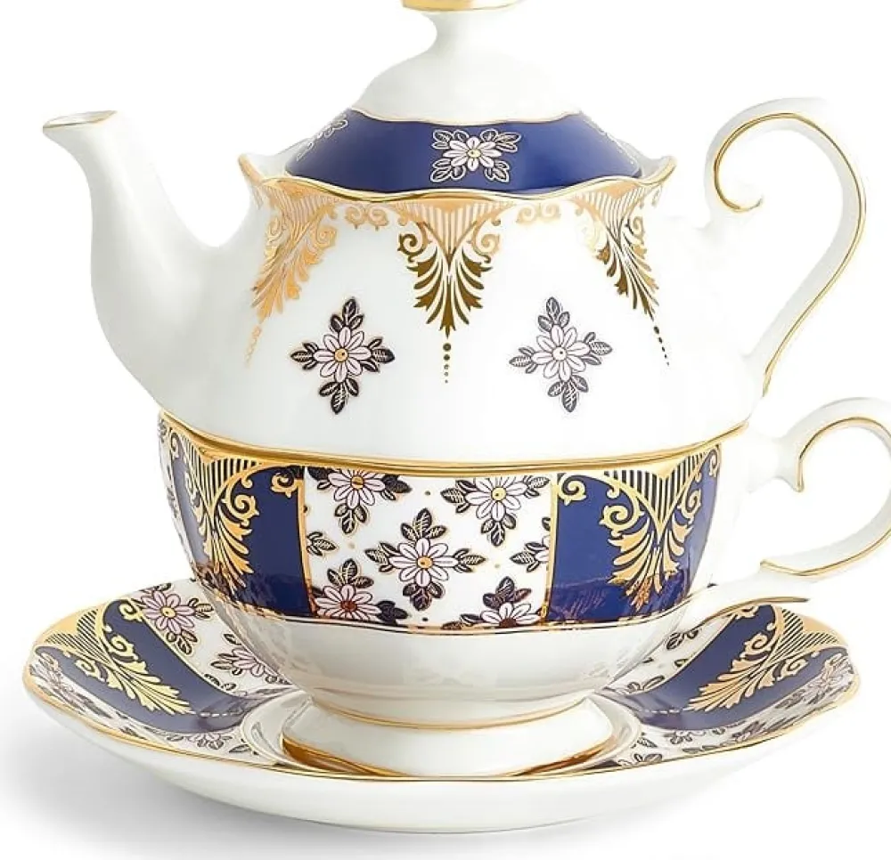 Royal Albert Teapots|Tea For One|100 Years of 1900 Regency Blue Tea for One