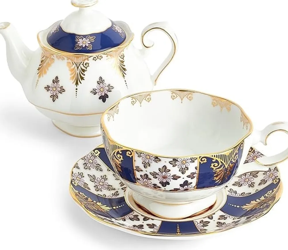 Royal Albert Teapots|Tea For One|100 Years of 1900 Regency Blue Tea for One