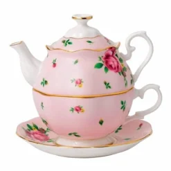 Royal Albert Teacups & Saucers|Tea For One|New Country Roses Pink Tea for One