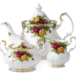 Royal Albert Creamers & Sugar Bowls|Teapots|Old Country Roses Teapot, Cream & Sugar Set