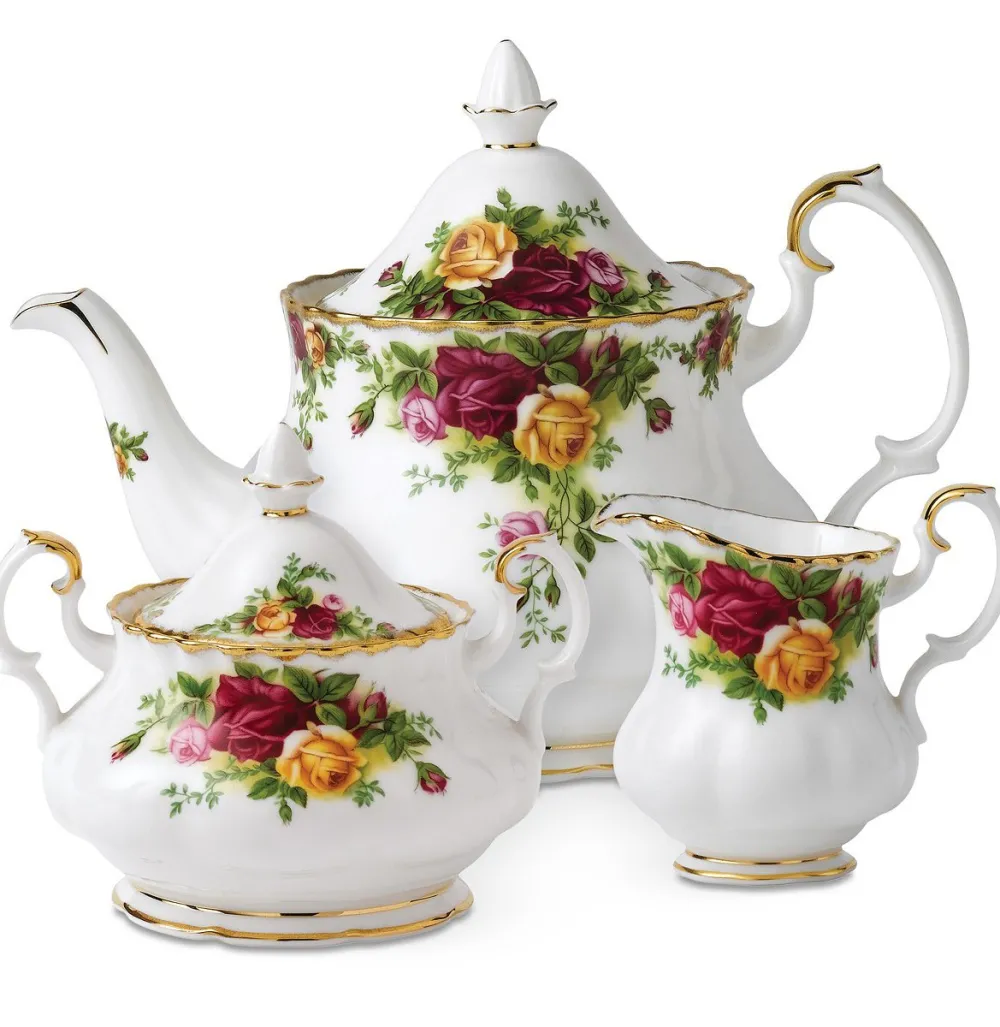 Royal Albert Creamers & Sugar Bowls|Teapots|Old Country Roses Teapot, Cream & Sugar Set
