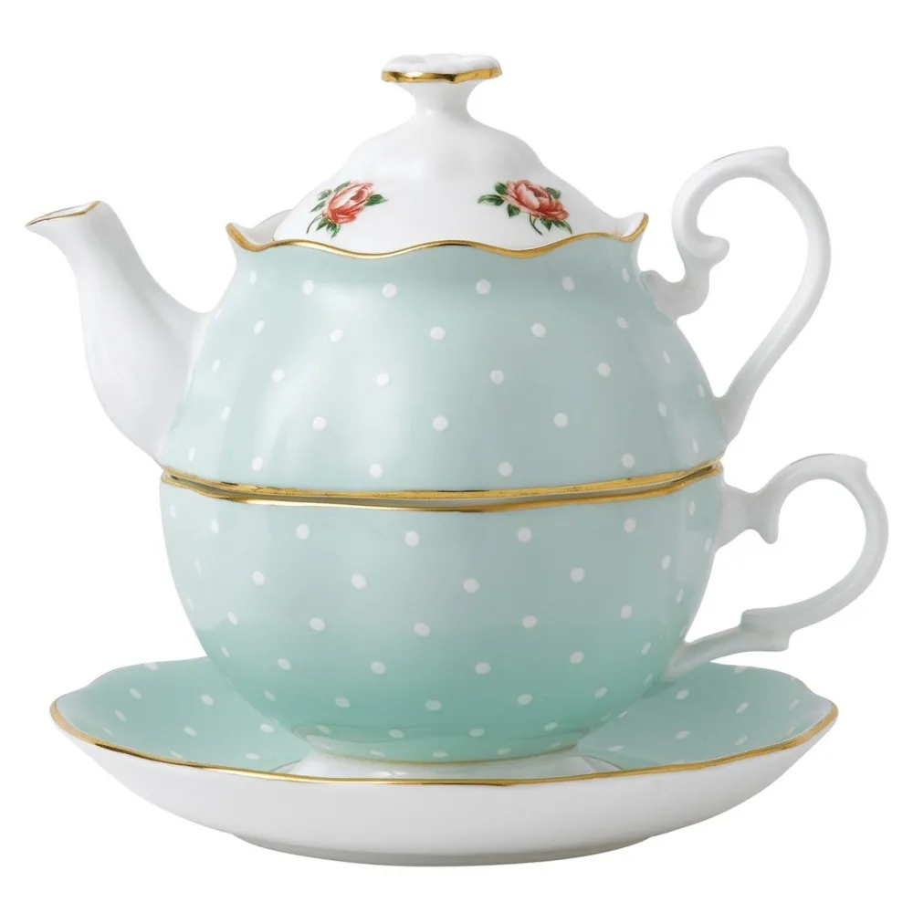 Royal Albert Tea For One|Polka Rose Tea for One