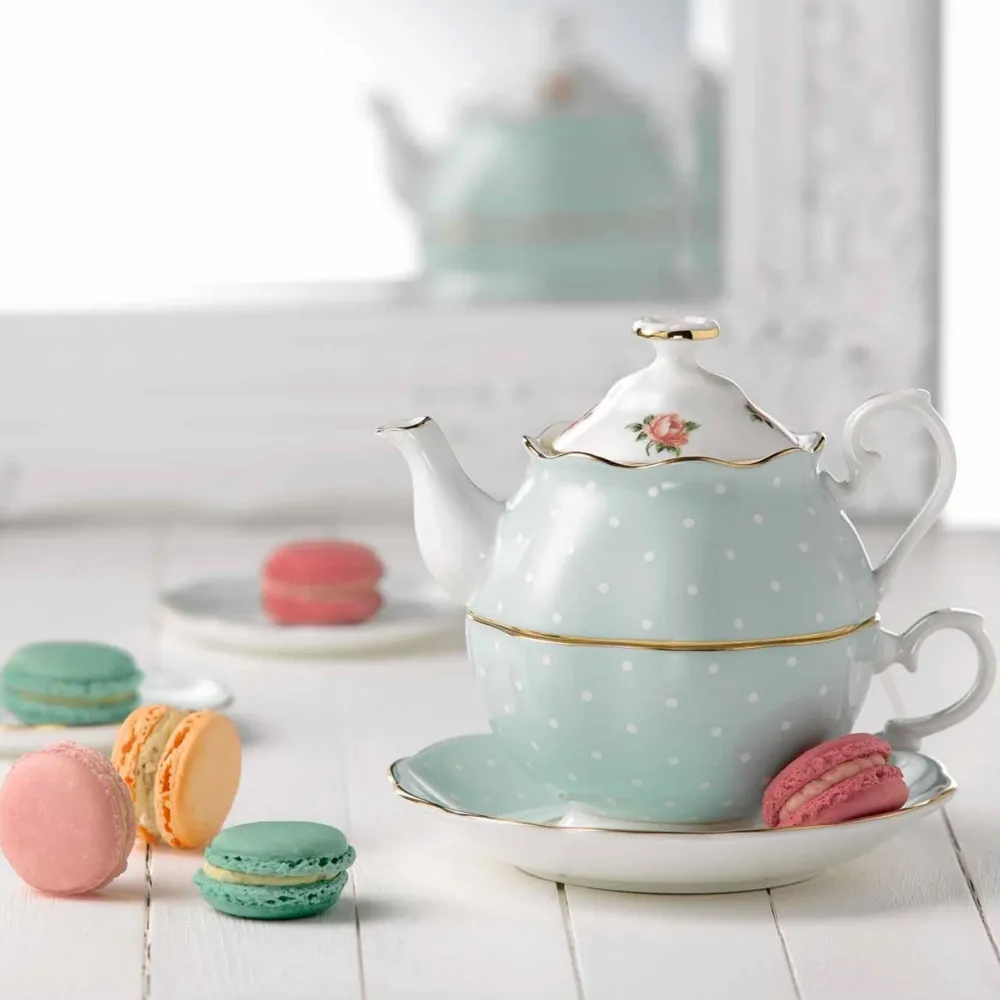 Royal Albert Tea For One|Polka Rose Tea for One
