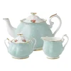 Royal Albert Tea Sets|Teapots|Polka Rose Teapot, Cream & Sugar Set