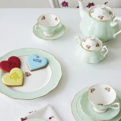 Royal Albert Tea Sets|Teapots|Polka Rose Teapot, Cream & Sugar Set