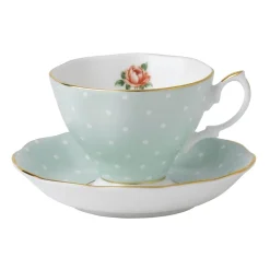 Royal Albert Teacups & Saucers|Polka Rose Vintage Teacup & Saucer