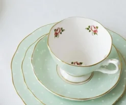 Royal Albert Teacups & Saucers|Polka Rose Vintage Teacup & Saucer