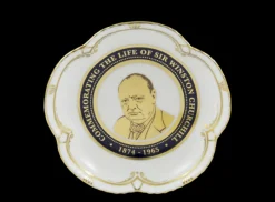 Royal Crown Derby Cultural Icons|Royal Crown Derby China|Commemorative Winston Churchill Small Plate