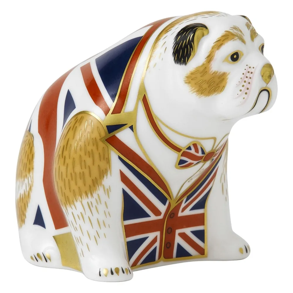 Royal Crown Derby Home Accents|Royal Crown Derby Figurines|Union Jack Bulldog Paperweight