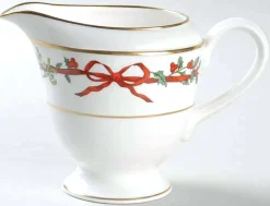 Royal Worcester Royal Worcester|Creamers & Sugar Bowls|Holly Ribbons Cream Jug L/S