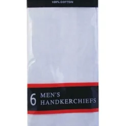 Handkerchiefs|Samuel Lamont Men's 6 White Satin Border Handkerchiefs