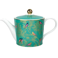 Sara Miller London Teapots|Sara Miller Chelsea Collection Green Birds Teapot