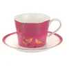 Sara Miller London Teacups & Saucers|Sara Miller Chelsea Collection Pink Birds Teacup & Saucer