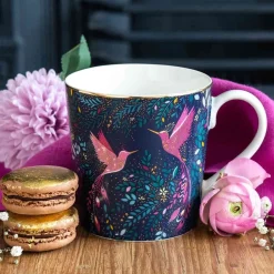 Sara Miller London Assorted Mugs|Sara Miller India Hummingbird Paradise Blue Mug