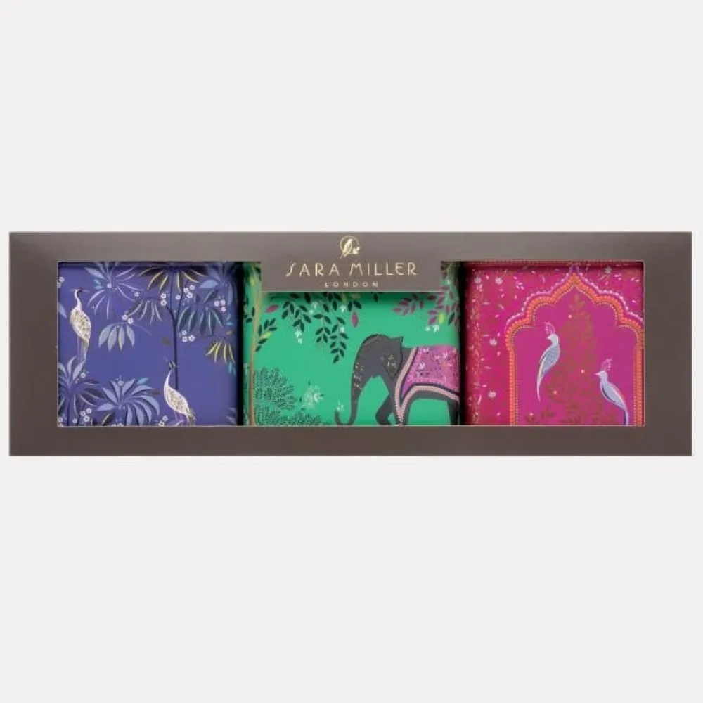 Sara Miller London Decorative Tins|Tea Tins & Storage Jars|Sara Miller India Square Caddies Set
