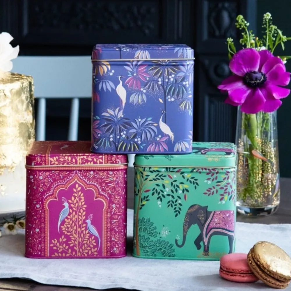 Sara Miller London Decorative Tins|Tea Tins & Storage Jars|Sara Miller India Square Caddies Set
