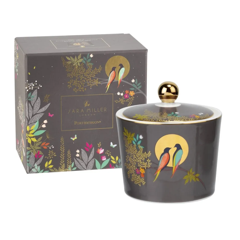 Sara Miller London Creamers & Sugar Bowls|Sara Miller Chelsea Collection Dark Grey Covered Sugar Bowl