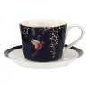 Sara Miller London Teacups & Saucers|Sara Miller Chelsea Collection Navy Birds Teacup & Saucer