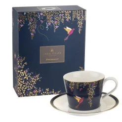 Sara Miller London Teacups & Saucers|Sara Miller Chelsea Collection Navy Birds Teacup & Saucer