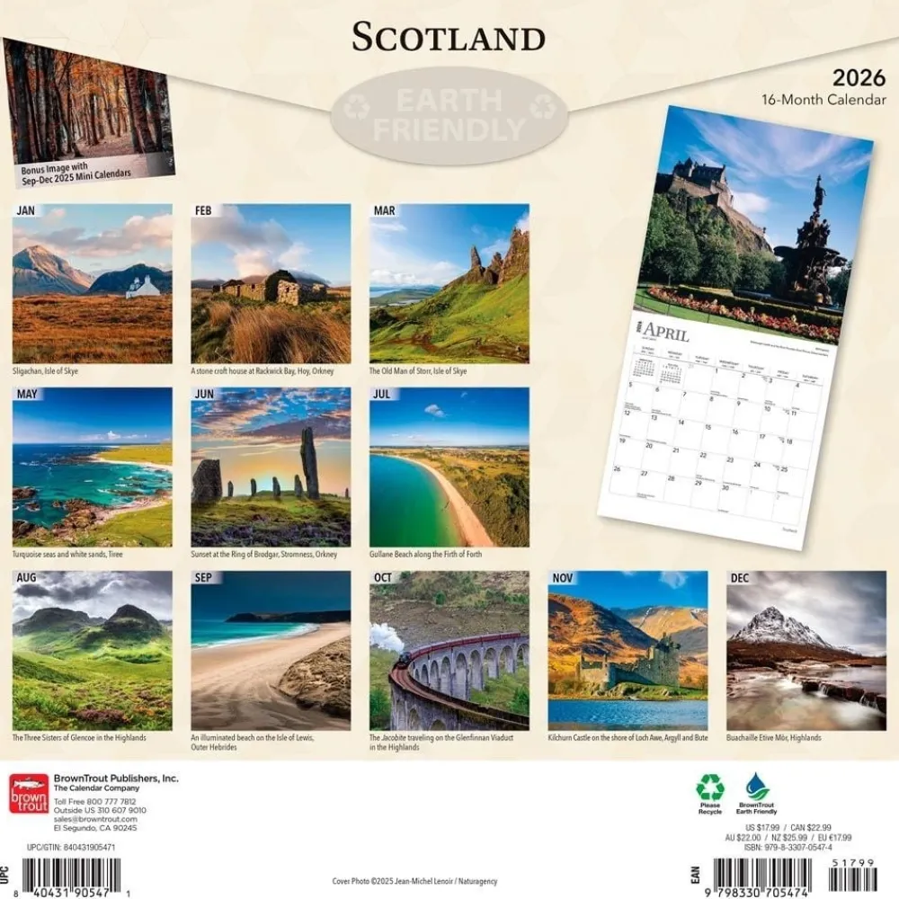 Calendars|Scotland 2026 Square Wall Calendar