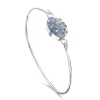 Shrieking Violet Bracelets & Bangles|Forget-Me-Not Oval Silver Bangle