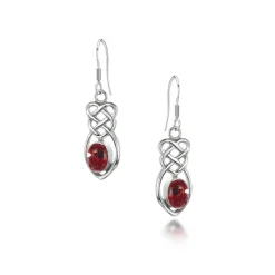 Shrieking Violet Earrings|Poppy Celtic Knot Silver Drop Earrings