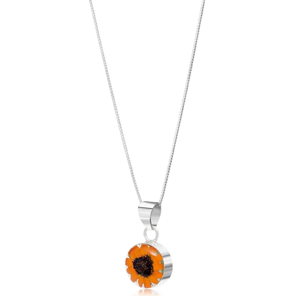 Shrieking Violet Necklaces & Pendants|Sunflower Round Silver Pendant Necklace