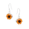 Shrieking Violet Earrings|Sunflower Round Silver Drop Earrings