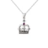 Necklaces & Pendants|Silver Scottish Crown Pendant Necklace with Ruby Colour Stone