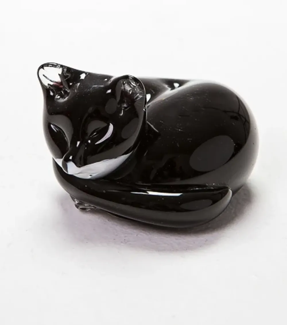Langham Glass|Small Cat at Rest Glass Figurine