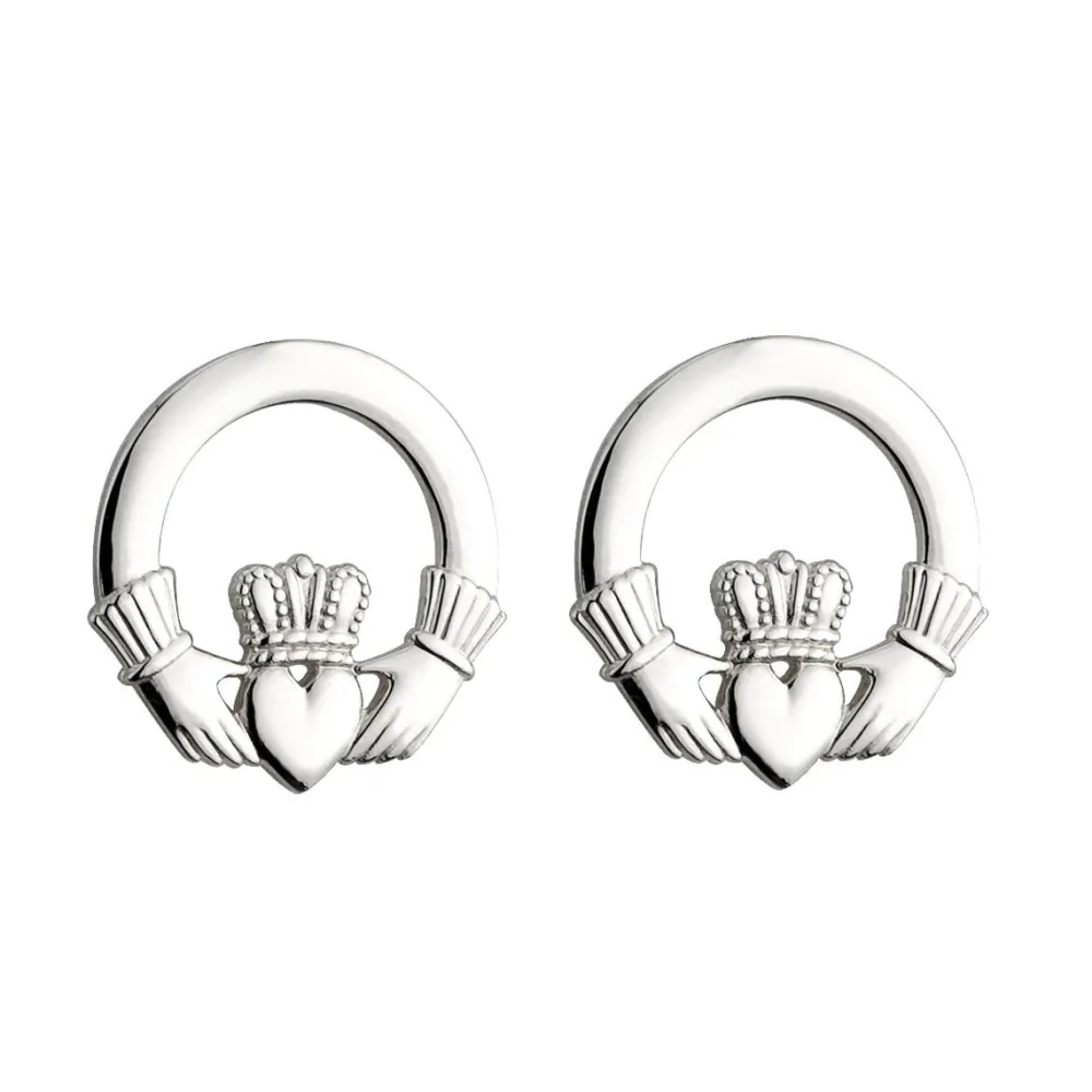Solvar Earrings|Claddagh Silver Stud Earrings
