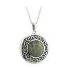Solvar Necklaces & Pendants|Connemara Marble Round Celtic Pendant Necklace