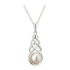 Solvar Necklaces & Pendants|Silver & Freshwater Pearl Celtic Knot Pendant Necklace